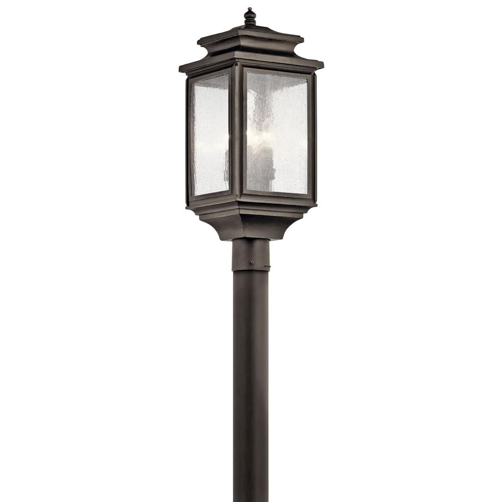 Kichler 49506OZ Wiscombe Park 23.25" 4 Light Outdoor Post Light with Clear Seeded Glass in Olde Bronze®